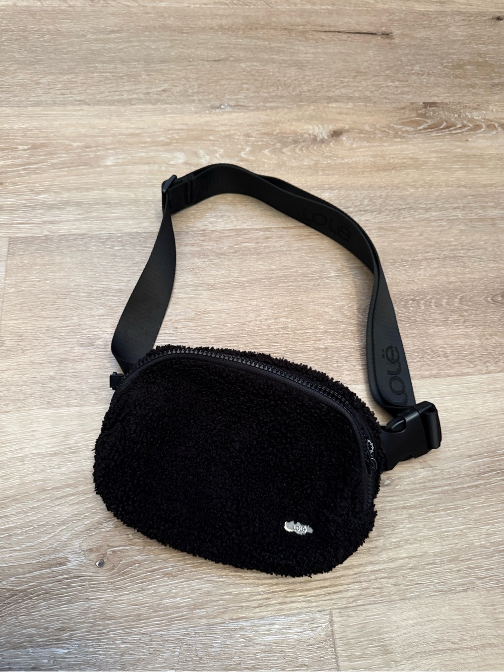Lole Black Sherpa Crossbody Belt Bag